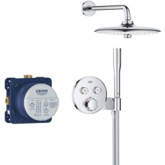 Ensemble de douche encastré - Tous les types de jets - Mitigeur therm