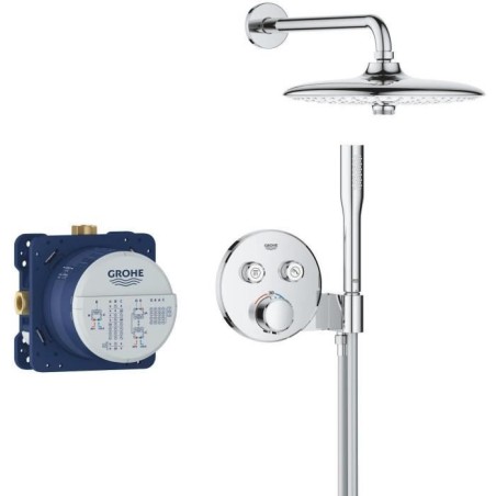 Ensemble de douche encastré - Tous les types de jets - Mitigeur therm