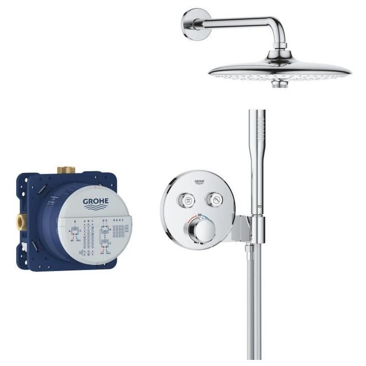 Ensemble de douche encastré - Tous les types de jets - Mitigeur thermostatique - GROHE - 34878000 - Gris Ensemble de douche encastré - Tous les types de jets - Mitigeur thermostatique - GROHE - 34878000 - Gris