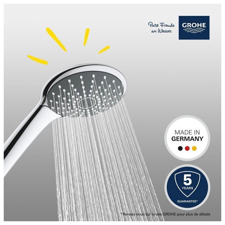 Douchette 1 jet - GROHE - Vitalio Joy 110 - EcoJoy - StarLight Chrome - Inner WaterGuide Douchette 1 jet - GROHE - Vitalio Joy 110 - EcoJoy - StarLight Chrome - Inner WaterGuide