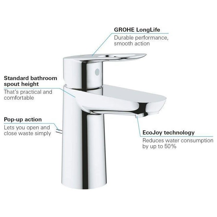 Mitigeur de lavabo monocommande Bauloop taille S - GROHE - 23335000 Mitigeur de lavabo monocommande Bauloop taille S - GROHE - 23335000