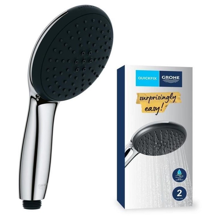 Pommeau de douche - GROHE Vitalio Start 110 27946001 - 2 jets (Pluie/Stimulant) - Economie d'eau - Procédé anti-calcaire - Chr