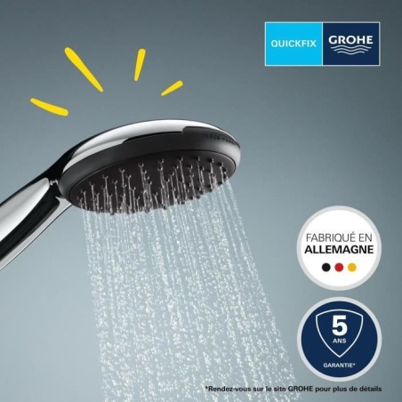 Pommeau de douche - GROHE Vitalio Start 110 27946001 - 2 jets (Pluie/Stimulant) - Economie d'eau - Procédé anti-calcaire - Chr
