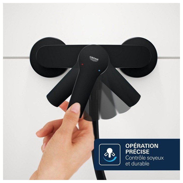 Mitigeur de bain / douche mural - GROHE DICE - Noir mat Mitigeur de bain / douche mural - GROHE DICE - Noir mat
