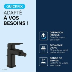 Mitigeur de bidet - GROHE DICE - Noir mat