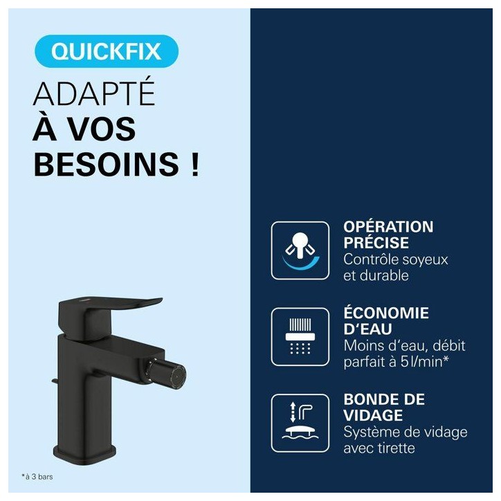 Mitigeur de bidet - GROHE DICE - Noir mat Mitigeur de bidet - GROHE DICE - Noir mat