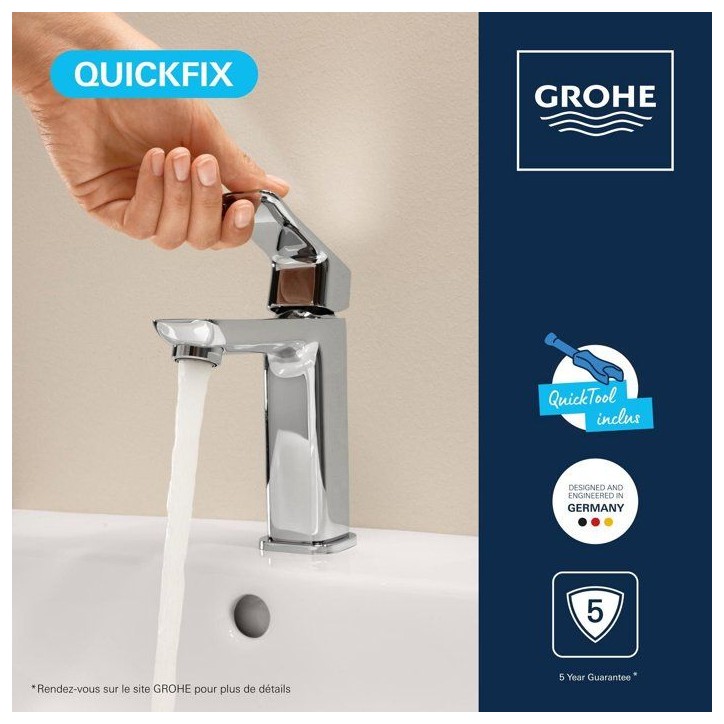 Mitigeur de lavabo - GROHE DICE - Taille M - Vidage clic-clac - Chrome Mitigeur de lavabo - GROHE DICE - Taille M - Vidage clic-clac - Chrome