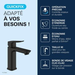 Mitigeur de lavabo - GROHE DICE - Taille M - Cartouche Ch3 & clic-clac