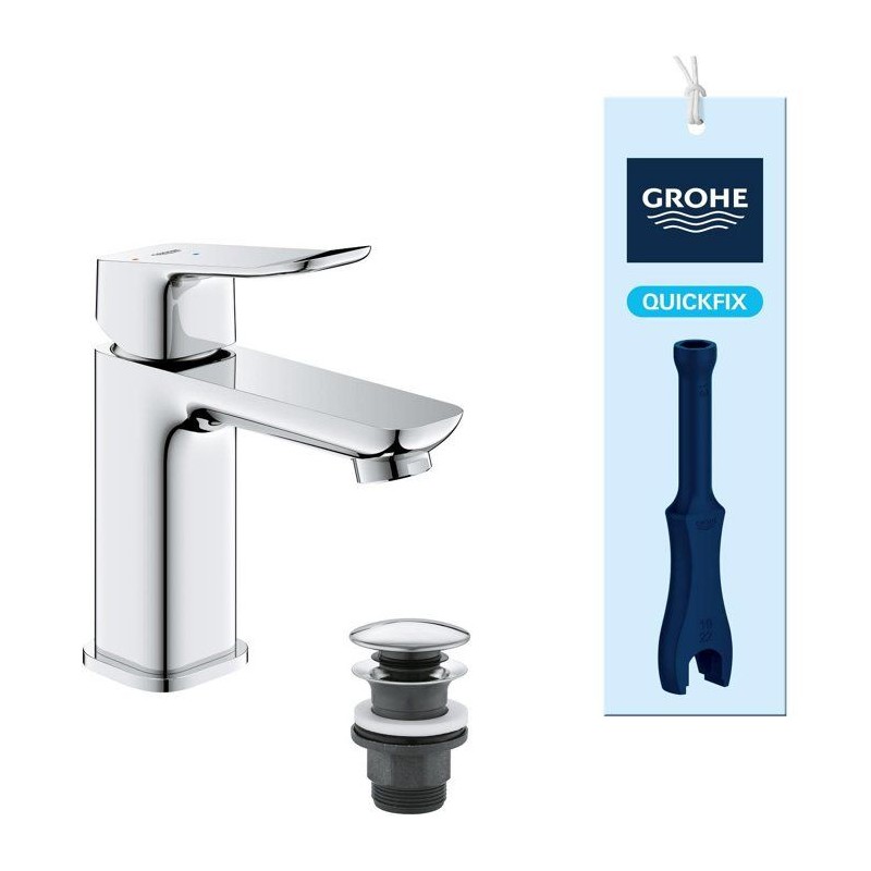 Mitigeur de lavabo - GROHE DICE - Taille S - Cartouche Ch3 & vidage cl