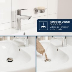 Mitigeur de lavabo - GROHE DICE - Taille S - Cartouche Ch3 & vidage cl