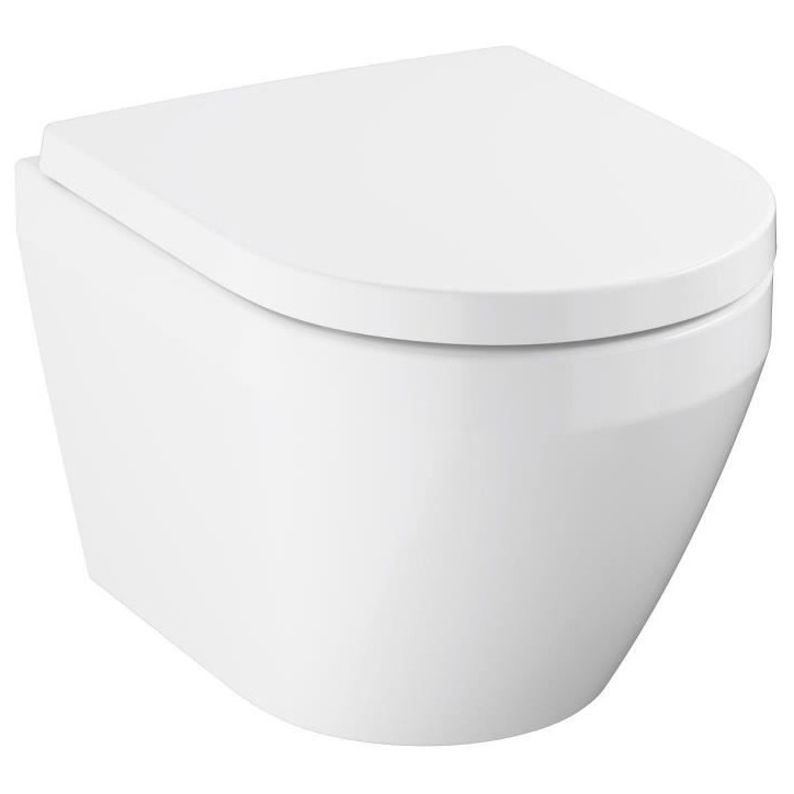 Ensemble WC suspendu compact - Sortie horizontale - Sans bride - GROHE Euro Ceramic Triple Vortex (102 486 SH00) Ensemble WC suspendu compact - Sortie horizontale - Sans bride - GROHE Euro Ceramic Triple Vortex (102 486 SH00)