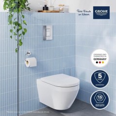 Ensemble WC suspendu compact - Sortie horizontale - Sans bride - GROHE Euro Ceramic Triple Vortex (102 485 SH00)