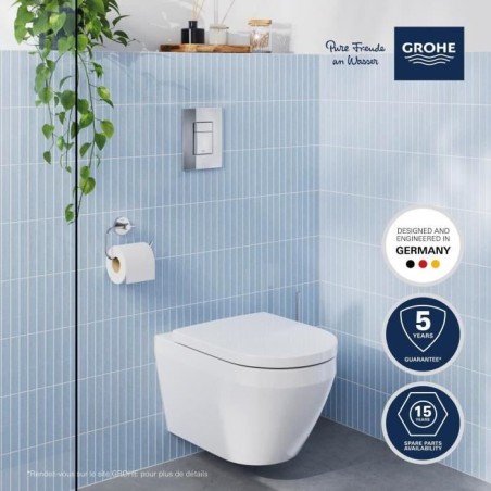 Ensemble WC suspendu compact - Sortie horizontale - Sans bride - GROHE Euro Ceramic Triple Vortex (102 485 SH00)