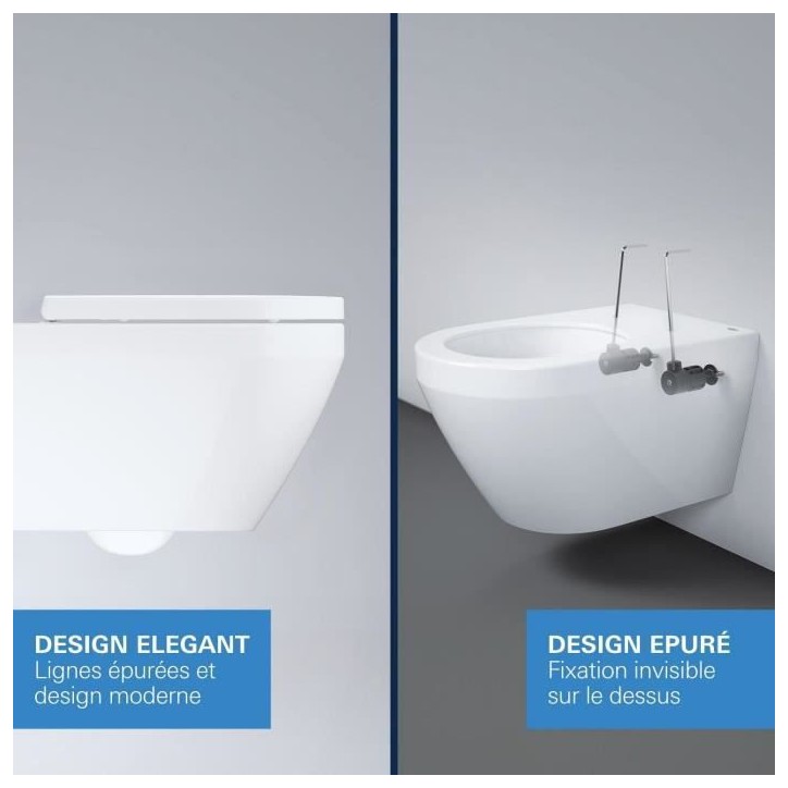 Ensemble WC suspendu compact - Sortie horizontale - Sans bride - GROHE Euro Ceramic Triple Vortex (102 485 SH00) Ensemble WC suspendu compact - Sortie horizontale - Sans bride - GROHE Euro Ceramic Triple Vortex (102 485 SH00)