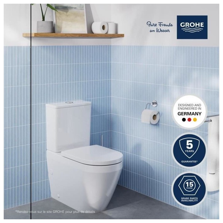 Ensemble WC a poser - Sortie horizontale - Sans bride - GROHE Euro Ceramic (102 489 SH00) Ensemble WC a poser - Sortie horizontale - Sans bride - GROHE Euro Ceramic (102 489 SH00)