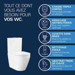 Ensemble WC a poser - Sortie horizontale - Sans bride - GROHE Euro Cer