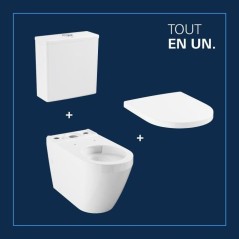 Ensemble WC a poser - Sortie horizontale - Sans bride - GROHE Euro Cer