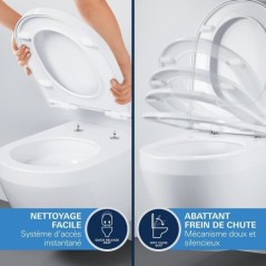 Ensemble WC a poser - Sortie horizontale - Sans bride - GROHE Euro Cer