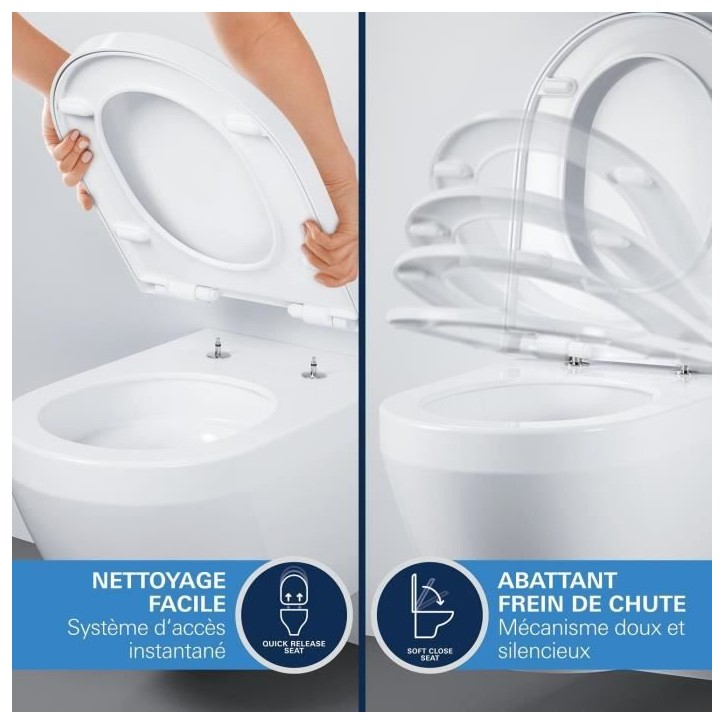 Ensemble WC a poser - Sortie horizontale - Sans bride - GROHE Euro Ceramic (102 489 SH00) Ensemble WC a poser - Sortie horizontale - Sans bride - GROHE Euro Ceramic (102 489 SH00)