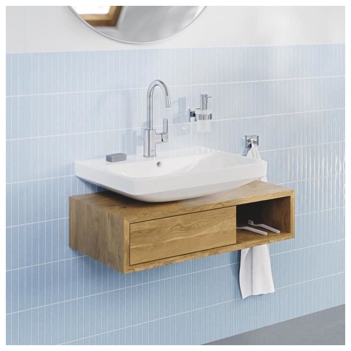 Lavabo suspendu - Porcelaine vitrifiée - Rectangulaire - GROHE Euro Ceramic - 60 cm - 21 cm - Blanc Lavabo suspendu - Porcelaine vitrifiée - Rectangulaire - GROHE Euro Ceramic - 60 cm - 21 cm - Blanc