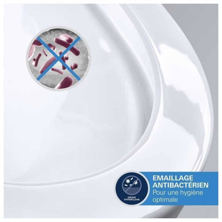 Lavabo suspendu - Porcelaine vitrifiée - Rectangulaire - GROHE Euro Ceramic - 60 cm - 21 cm - Blanc Lavabo suspendu - Porcelaine vitrifiée - Rectangulaire - GROHE Euro Ceramic - 60 cm - 21 cm - Blanc