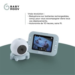 Babymoov Babyphone Caméra Sans Fil YOO Roll - Rechargeable - Autonomi
