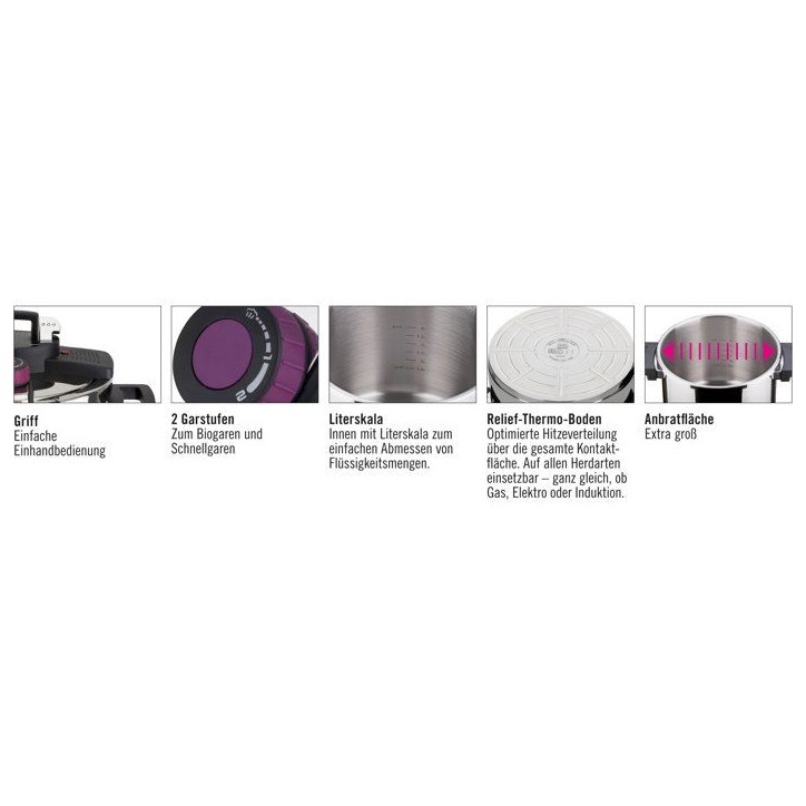 Autocuiseur - Induction - GSW - Easy Click - 6 L - Ø 22 cm - Acier massif 18/10 Autocuiseur - Induction - GSW - Easy Click - 6 L - Ø 22 cm - Acier massif 18/10