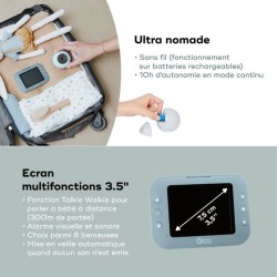 Babymoov Babyphone Caméra Sans Fil YOO Roll - Rechargeable - Autonomi