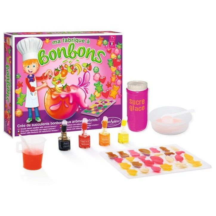 Ma fabrique a bonbons - SENTOSPHERE - Arômes naturels - Pour environ 500g de bonbons - Initiation a la cuisine - Des 7 ans Ma fabrique a bonbons - SENTOSPHERE - Arômes naturels - Pour environ 500g de bonbons - Initiation a la cuisine - Des 7 ans