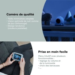 Babymoov Babyphone Caméra Sans Fil YOO Roll - Rechargeable - Autonomi