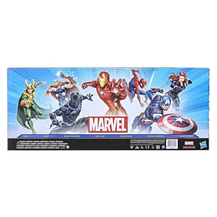 Maxi Pack Avengers 7 figurines de 30 cm, 5 accessoires, Marvel Avengers Titan Hero Series