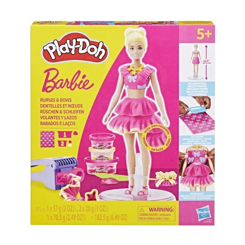 Play-Doh Barbie Dentelles et noeuds, coffret de pâte a modeler