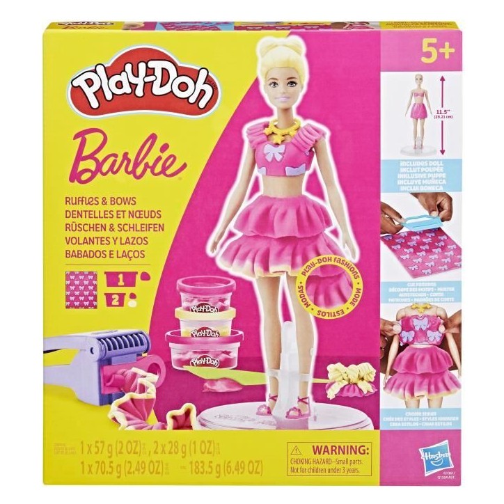 Play-Doh Barbie Dentelles et noeuds, coffret de pâte a modeler