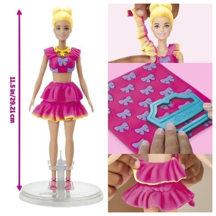 Play-Doh Barbie Dentelles et noeuds, coffret de pâte a modeler
