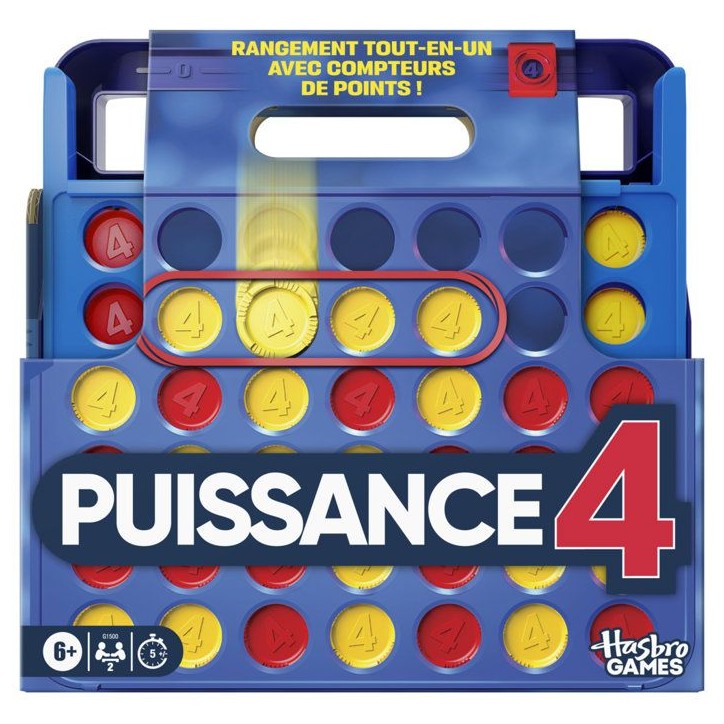 Puissance 4 (édition 2025), rangement tout-en-un, mallette de transport, jeux de société famille, des 6 ans, 2 joueurs, Has Puissance 4 (édition 2025), rangement tout-en-un, mallette de transport, jeux de société famille, des 6 ans, 2 joueurs, Has