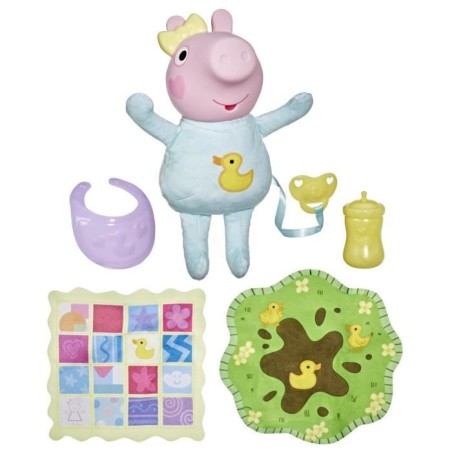 Peppa Pig Gros câlins Evie, poupée interactive avec accessoires, des 3 ans