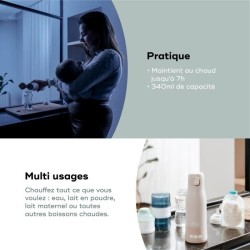 Chauffe-biberon nomade Moov & Feed - BABYMOOV - 340ml - minéral beige