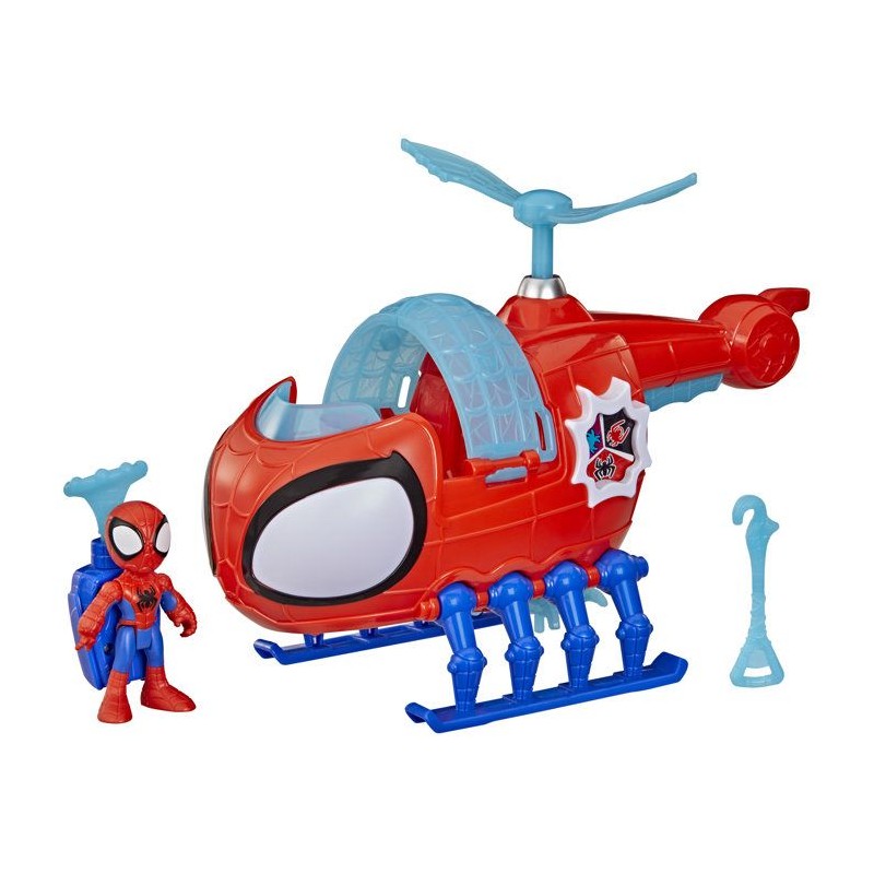 Hélico de l'équipe Spidey, figurine de 7,5 cm et véhicule avec pro