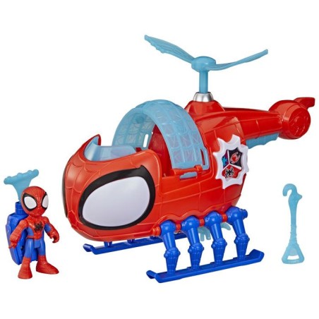 Hélico de l'équipe Spidey, figurine de 7,5 cm et véhicule avec pro