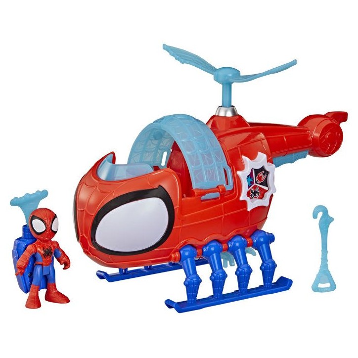 Hélico de l'équipe Spidey, figurine de 7,5 cm et véhicule avec projectile, Marvel Spidey et ses Amis Extraordinaires, des 3 Hélico de l'équipe Spidey, figurine de 7,5 cm et véhicule avec projectile, Marvel Spidey et ses Amis Extraordinaires, des 3
