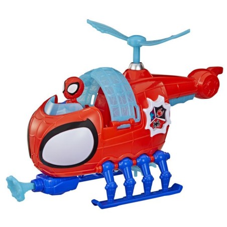 Hélico de l'équipe Spidey, figurine de 7,5 cm et véhicule avec projectile, Marvel Spidey et ses Amis Extraordinaires, des 3