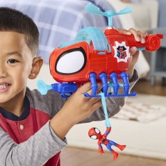 Hélico de l'équipe Spidey, figurine de 7,5 cm et véhicule avec pro