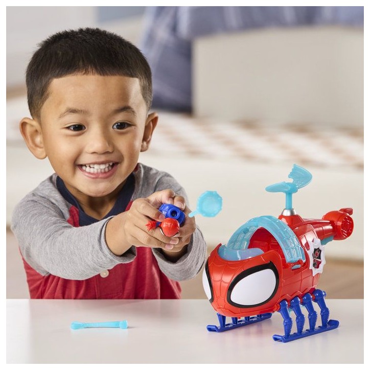 Hélico de l'équipe Spidey, figurine de 7,5 cm et véhicule avec projectile, Marvel Spidey et ses Amis Extraordinaires, des 3 Hélico de l'équipe Spidey, figurine de 7,5 cm et véhicule avec projectile, Marvel Spidey et ses Amis Extraordinaires, des 3