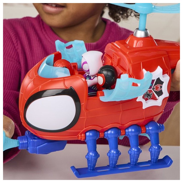 Hélico de l'équipe Spidey, figurine de 7,5 cm et véhicule avec projectile, Marvel Spidey et ses Amis Extraordinaires, des 3 Hélico de l'équipe Spidey, figurine de 7,5 cm et véhicule avec projectile, Marvel Spidey et ses Amis Extraordinaires, des 3