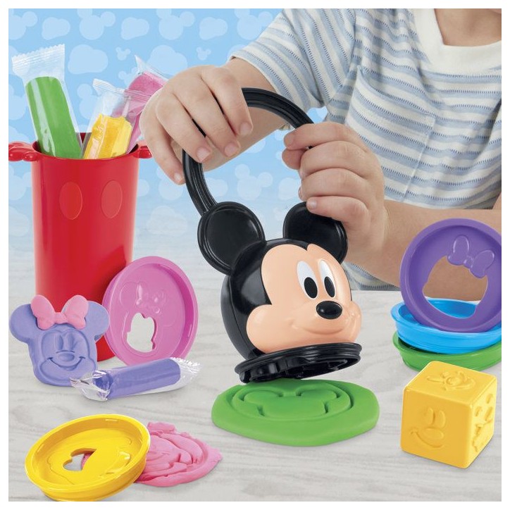 Play-Doh Disney Junior Empil' Formes, Coffret de pâte a modeler Mickey, Loisirs créatifs, des 2 ans