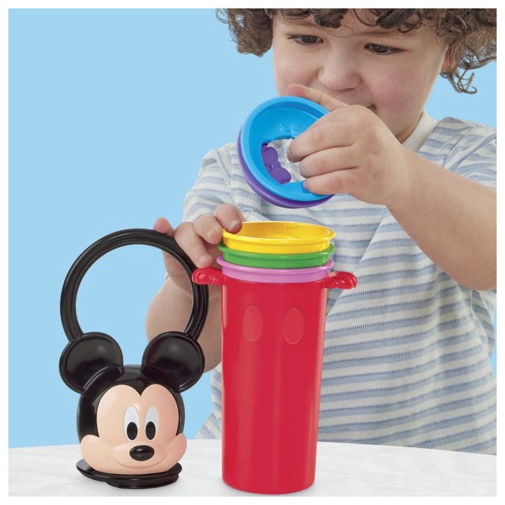 Play-Doh Disney Junior Empil' Formes, Coffret de pâte a modeler Mickey, Loisirs créatifs, des 2 ans