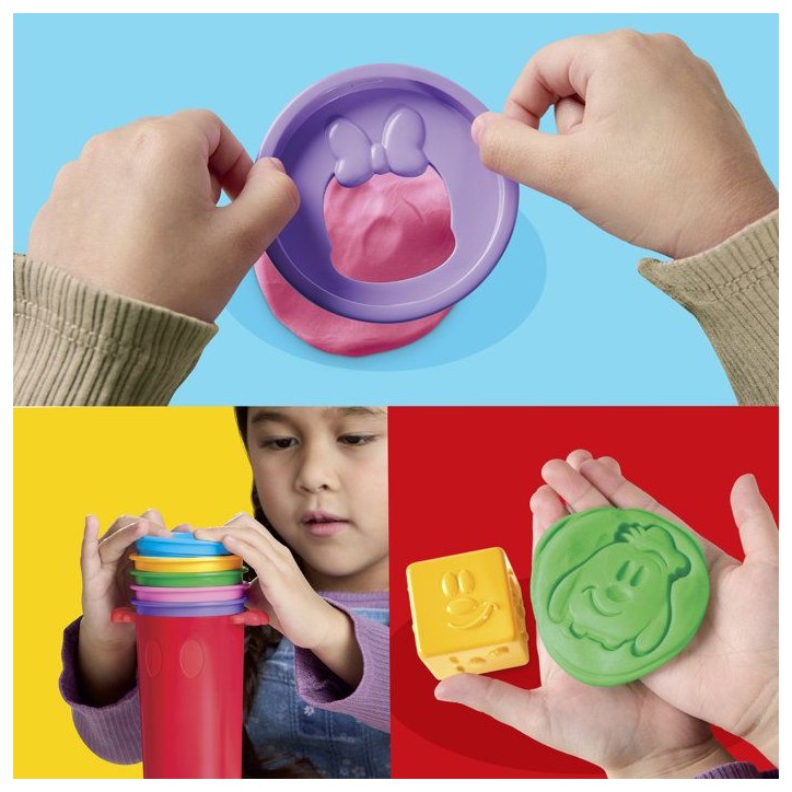 Play-Doh Disney Junior Empil' Formes, Coffret de pâte a modeler Mickey, Loisirs créatifs, des 2 ans
