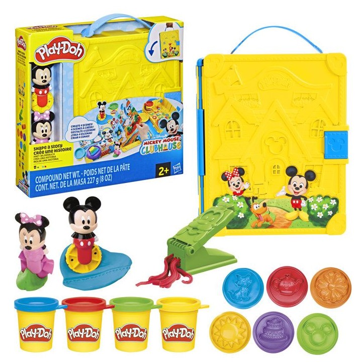 Play-Doh Disney Junior Crée une histoire, coffret de pâte a modeler portatif, loisirs créatifs Mickey & Minnie, des 2 ans Play-Doh Disney Junior Crée une histoire, coffret de pâte a modeler portatif, loisirs créatifs Mickey & Minnie, des 2 ans
