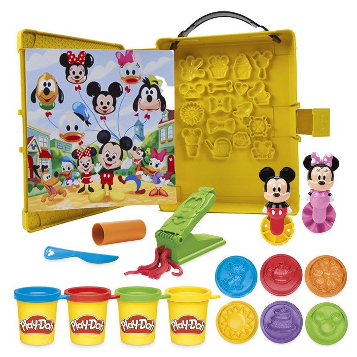Play-Doh Disney Junior Crée une histoire, coffret de pâte a modeler portatif, loisirs créatifs Mickey & Minnie, des 2 ans Play-Doh Disney Junior Crée une histoire, coffret de pâte a modeler portatif, loisirs créatifs Mickey & Minnie, des 2 ans