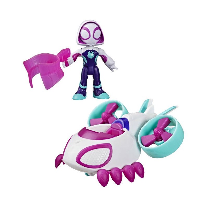 Véhicule Hélico de Ghost-Spider avec figurine de 7,5 cm et accessoi